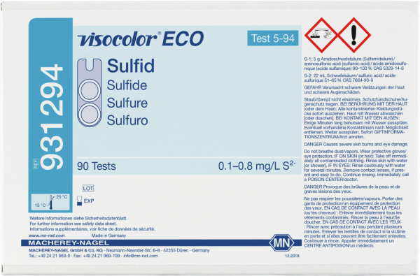 Colorimetric test kit VISOCOLOR ECO Sulfide, refill pack
