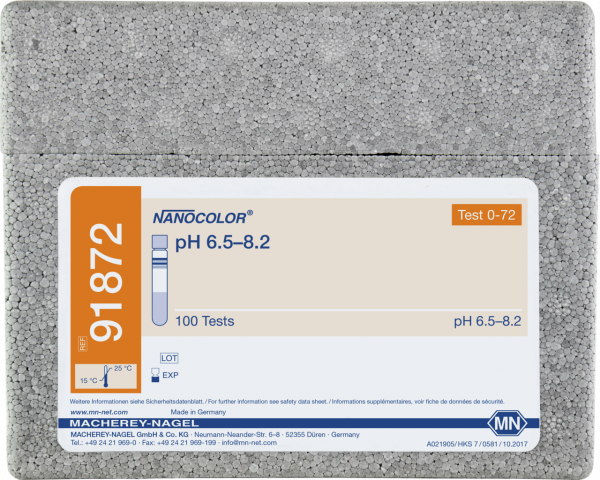 Tube test NANOCOLOR pH 6.5−8.2