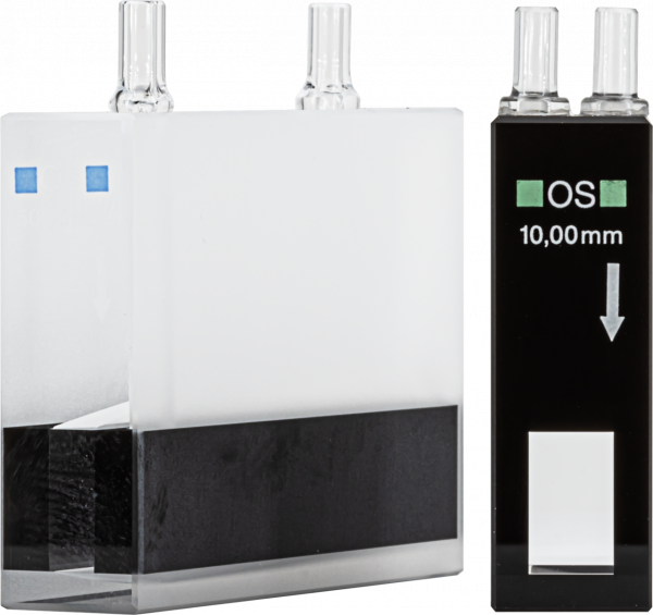 Flow cuvette, optical glass, 10 mm