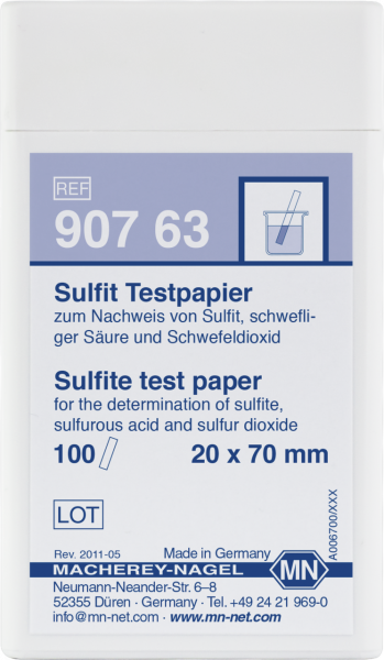 Qualitative Sulfite test paper for Sulfite: 10 mg/L Na₂SO₃