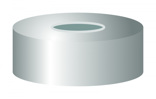 Crimp closure, N 20, metal (magn.), center hole,Butyl l. gray/PTFE d. gray,3.0mm