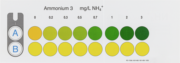 Color comparison chart for VISOCOLOR ECO Ammonium 3