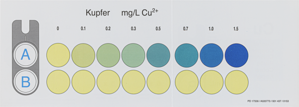 Color comparison chart for VISOCOLOR ECO Copper