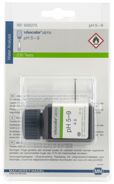 Colorimetric test kit VISOCOLOR alpha pH 5–9