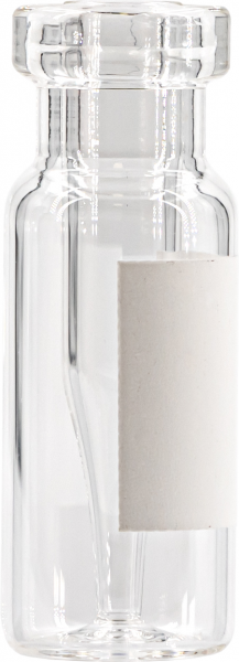 Crimp neck vial, N 11, 11.6x32.0 mm, clear, label, with integr. 0.2 mL insert