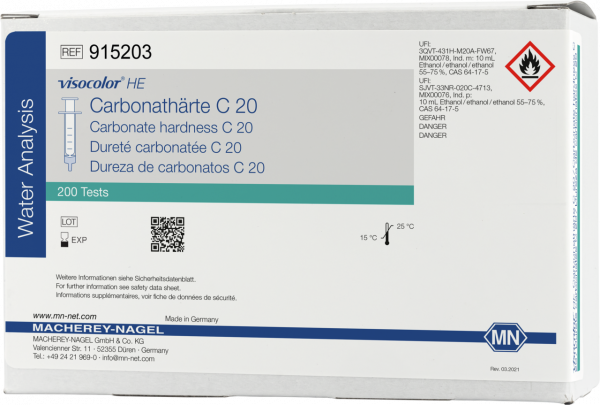 Titrimetric test kit VISOCOLOR HE Carbonate hardness C 20, refill pack