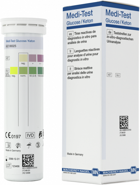 Urine test strips, Medi-Test Glucose/Keton