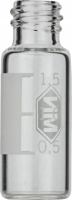 Screw neck vial, N 8, 11.6x32.0 mm, 1.5 mL, label, flat bottom, clear Screw neck vial, N 8, 11.6x32.0 mm, 1.5 mL, label, flat bottom, clear