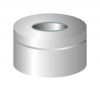 Crimp closure, N 11, alu., center hole, o-ring + aluminum septa, silver, 0.1 mm Crimp closure, N 11, alu., center hole, o-ring + aluminum septa, silver, 0.1 mm