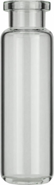 Crimp neck vial, N 20, 22.5x75.5 mm, 20.0 mL, rounded bottom, flat neck, clear