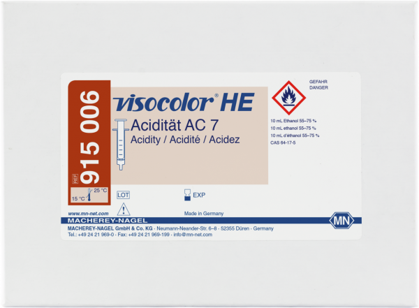 Titrimetric test kit VISOCOLOR HE Acidity AC 7 (base capacity, CO₂)