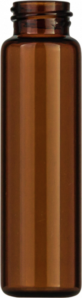 Screw neck vial, N 15, 18.5x66.0 mm, 12.0 mL, flat bottom, amber