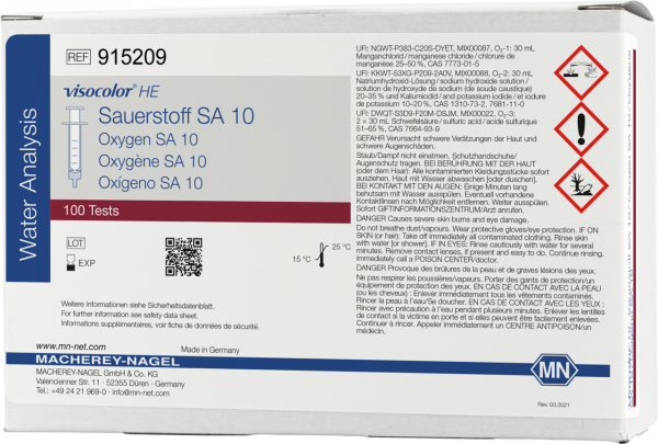 Titrimetric test kit VISOCOLOR HE Oxygen SA 10, refill pack