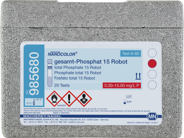 Tube test NANOCOLOR total Phosphate 15 Robot