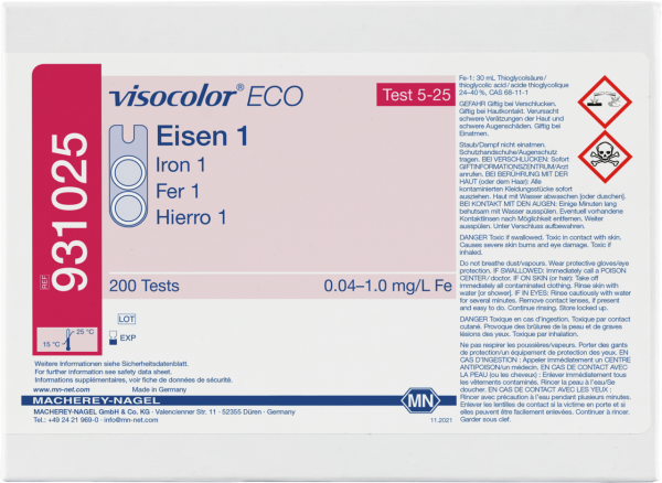 Colorimetric test kit VISOCOLOR ECO Iron 1