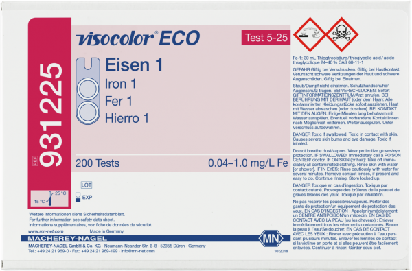 Colorimetric test kit VISOCOLOR ECO Iron 1, refill pack