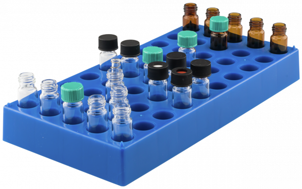 Vial rack, max. diameter 15 mm, 50 pos., stackable (if empty)