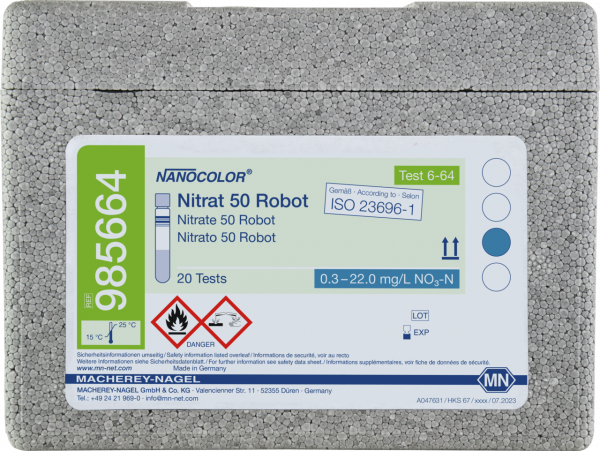Tube test NANOCOLOR Robot Nitrate 50