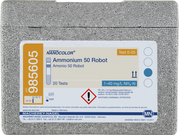 Tube test NANOCOLOR Robot Ammonium 50