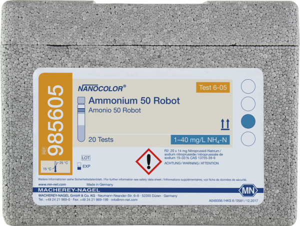 Tube test NANOCOLOR Robot Ammonium 50