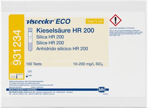 Colorimetric test kit VISOCOLOR ECO Silica HR 200, refill pack