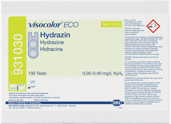 Colorimetric test kit VISOCOLOR ECO Hydrazine