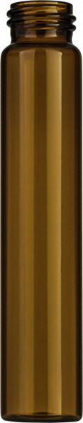 Screw neck vial, N 24, 27.5x140.0 mm, 60.0 mL, flat bottom, amber