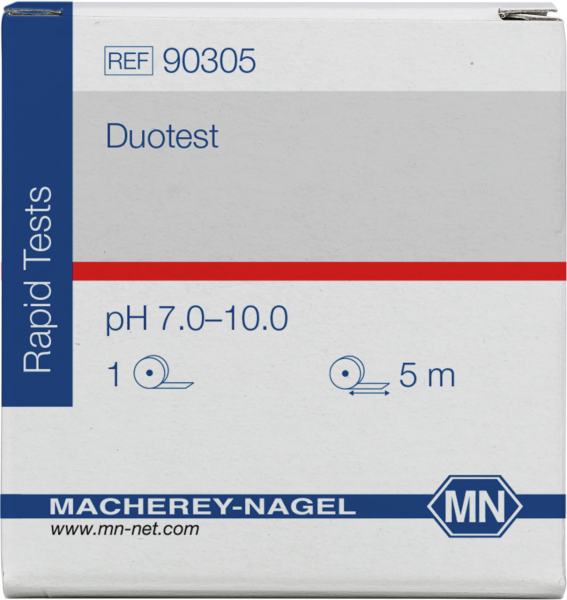 pH test paper Duotest pH 7.0–10.0, with two indicator zones