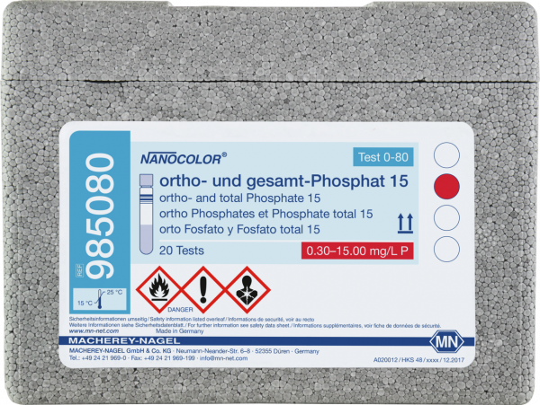 Tube test NANOCOLOR ortho- und total-Phosphate 15