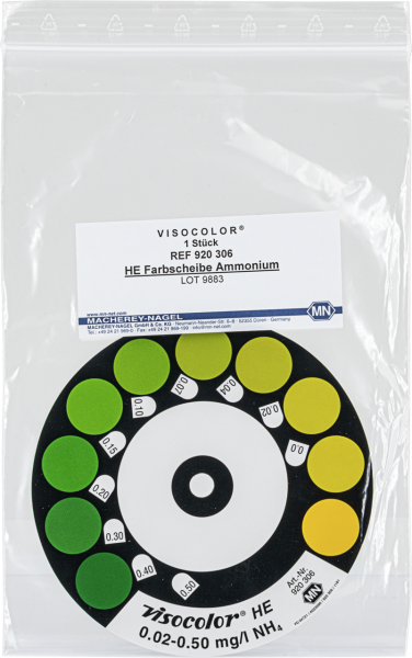 Color comparison disc for VISOCOLOR HE Ammonium
