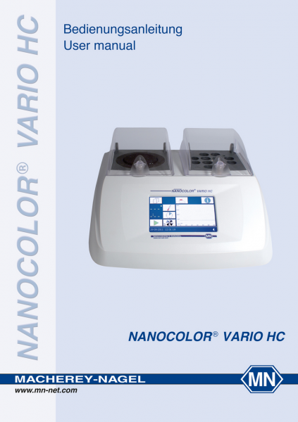 Manual for heating block NANOCOLOR VARIO HC