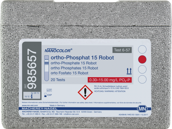 Tube test NANOCOLOR ortho-Phosphate 15 Robot