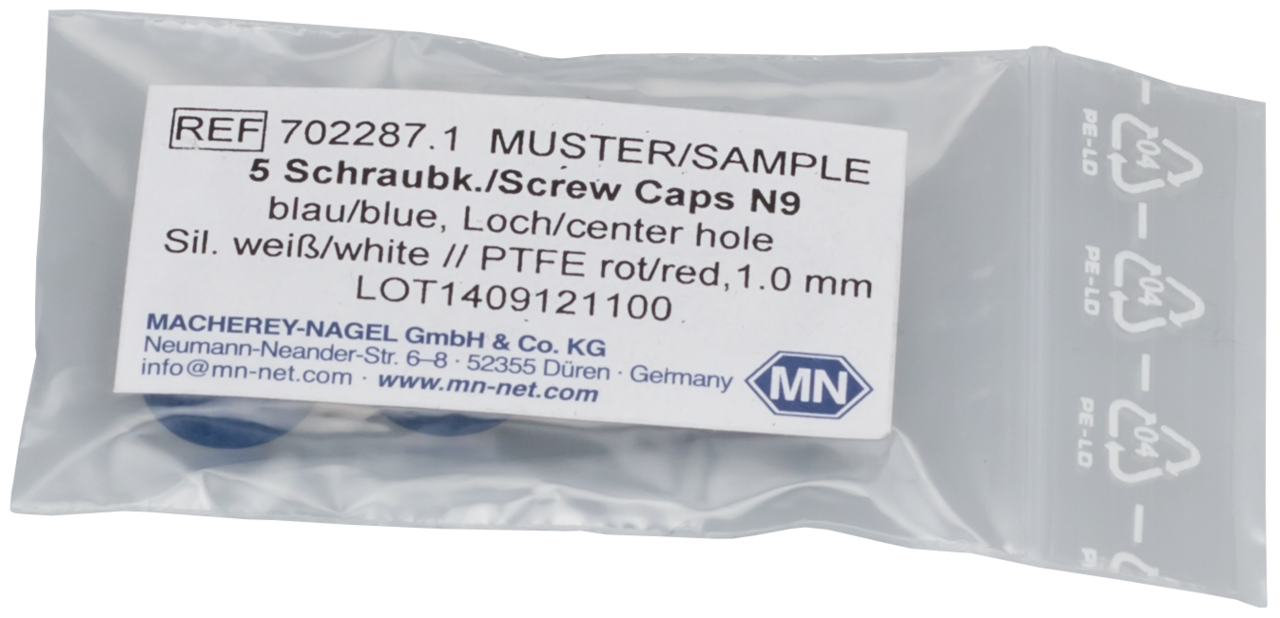 Pre-sealed vial-closure combination N 9–MACHEREY-NAGEL