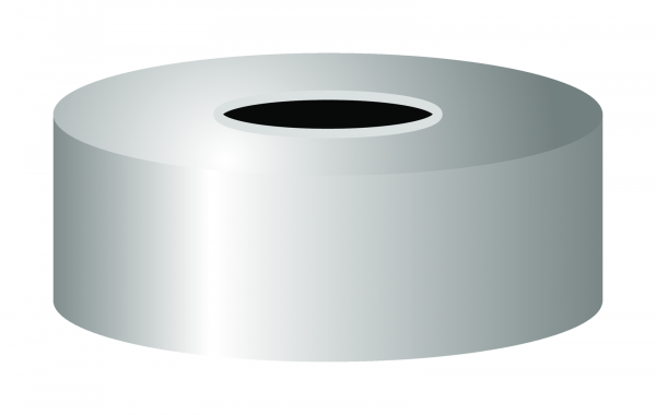 Crimp closure, N 20, metal (magnetic), silver, center hole, no liner