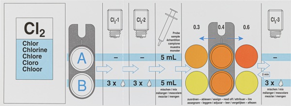 Colorimetric test kit VISOCOLOR ECO Chlorine 2, free and total