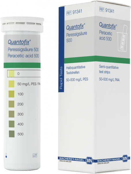 Semi-quantitative test strips QUANTOFIX Peracetic acid 500
