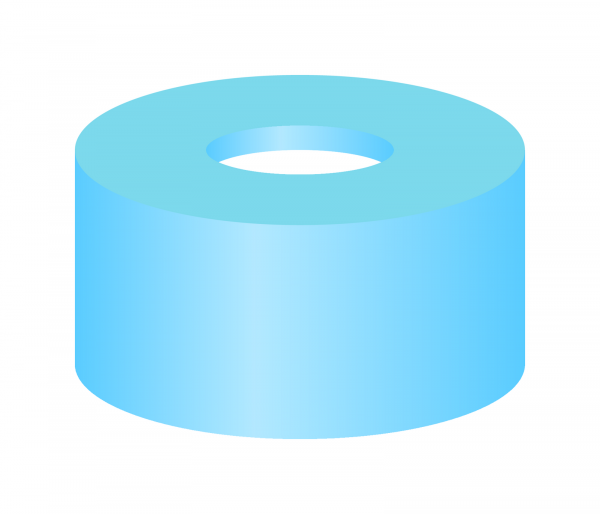 Snap ring cl., N11,PE(soft), l. blue,hole,Sil w./Polyimide or.,1.0,fluorine-free