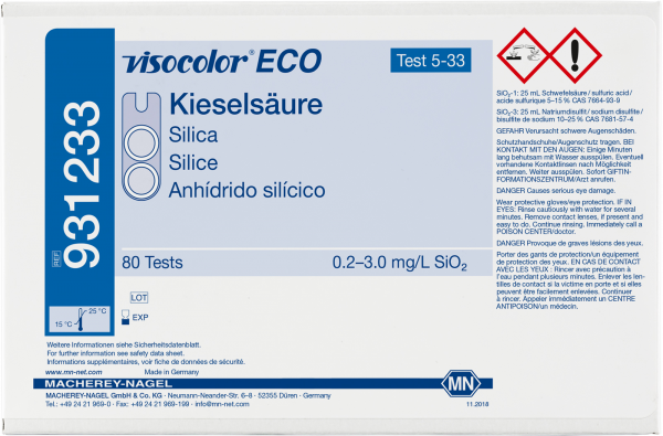 Colorimetric test kit VISOCOLOR ECO Silica, refill pack