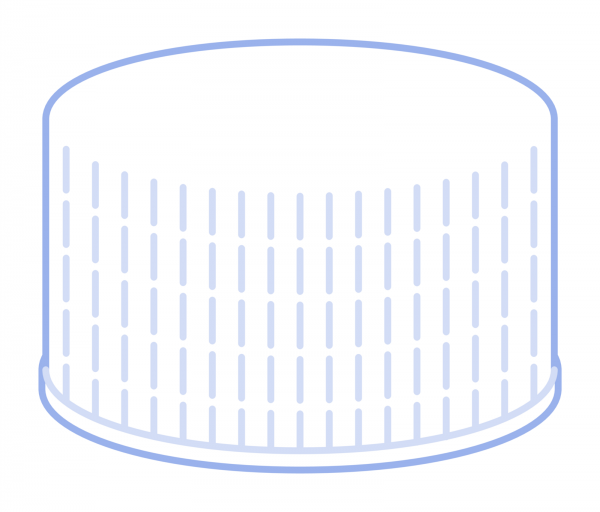 Screw closure, N 24, polypropylene, white, closed top, no liner