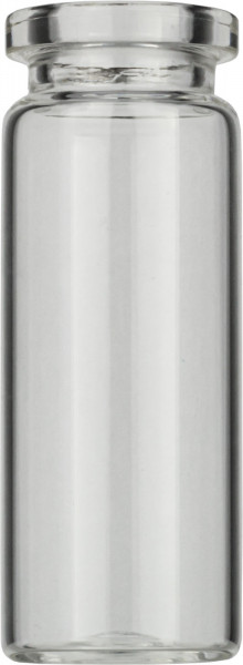 Crimp neck vial, N 20, 20.5x54.5 mm, 10.0 mL, flat bottom, flat neck, clear