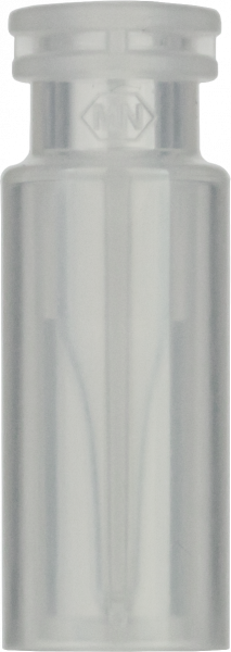 Snap ring/crimp vial,N 11, 11.6x32 mm,PP tr.,integr. 0.2 mL glass insert, silan.