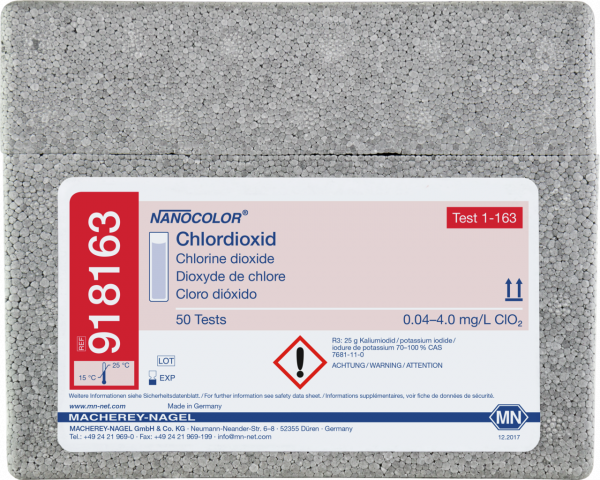 NANOCOLOR® DIOXYDE DE CHLORE 0.15-5.00MG/L ClO2 x 20 - Atlantic labo ics