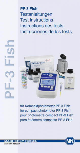 Test instructions for VISOCOLOR Fish reagent case