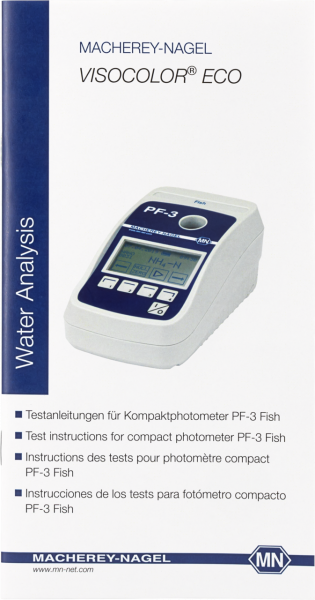 Test instructions for VISOCOLOR Fish reagent case