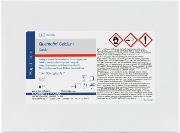 Semi-quantitative test strips QUANTOFIX Calcium