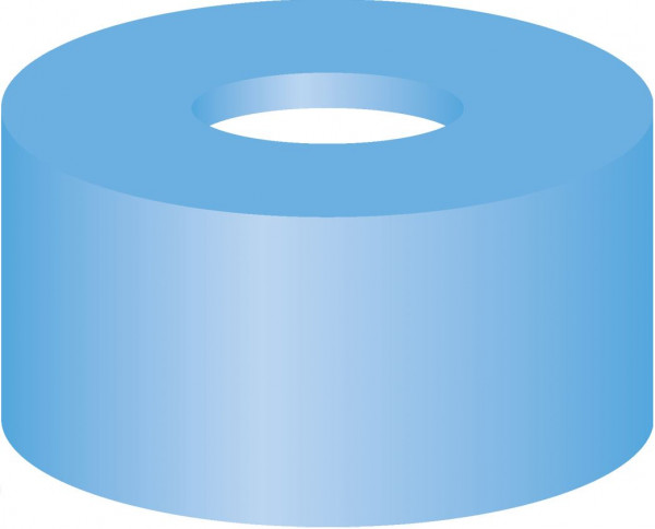 Snap ring cl., N11,PE(soft), l. blue,hole,Sil w./Polyimide or.,1.0,fluorine-free