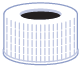 Screw closure, N 24, polypropylene, white, center hole, no liner