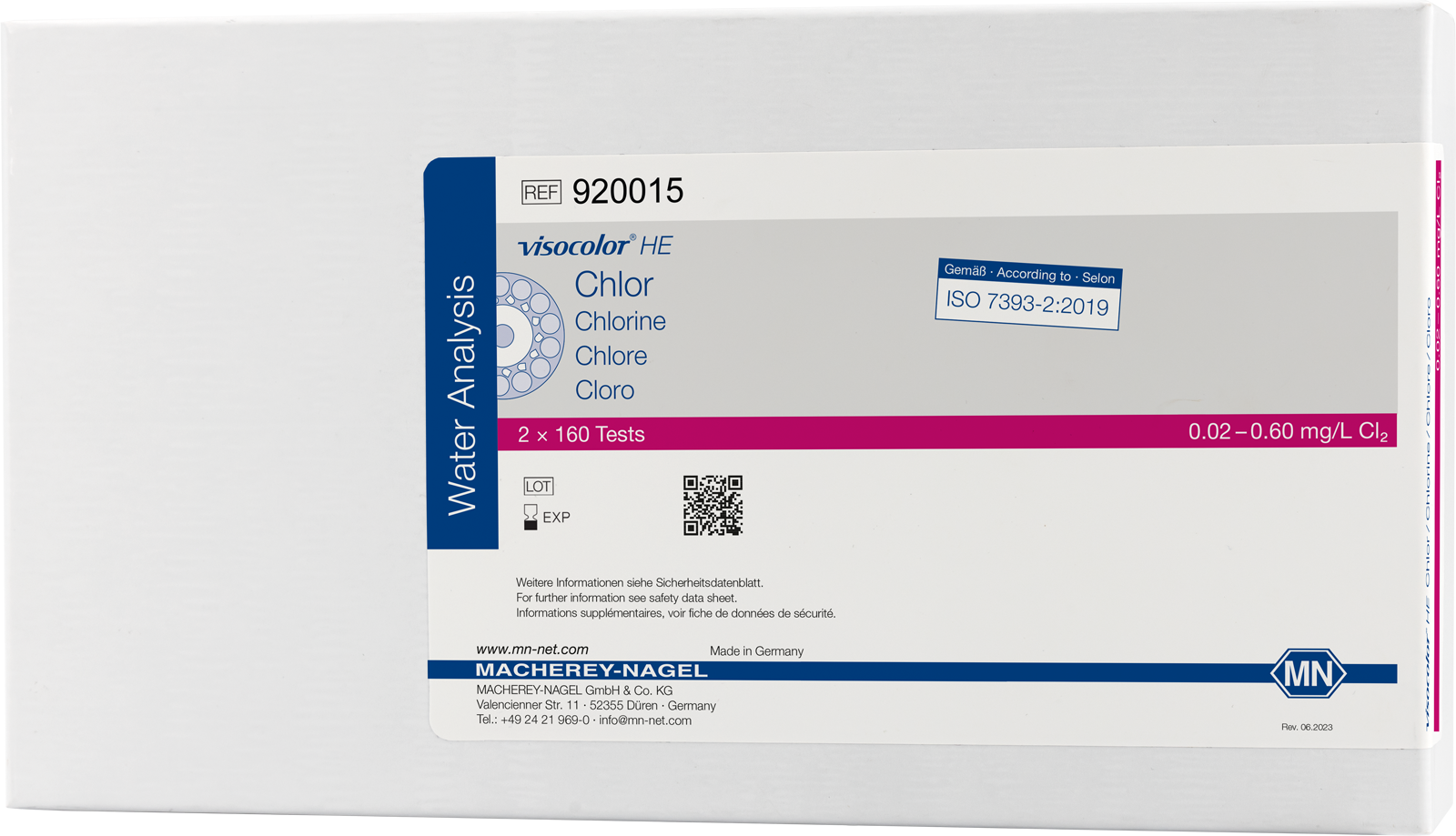 Colorimetric test kit VISOCOLOR HE Chlorine, for low concentrations MN