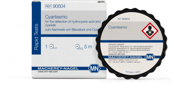 Qualitative test paper Cyantesmo for Cyanide: 0.2 mg/L HCN