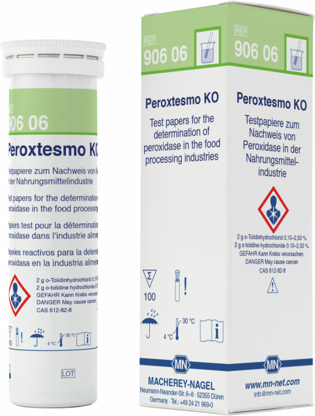 Qualitative test paper Peroxtesmo KO for Peroxidase in food